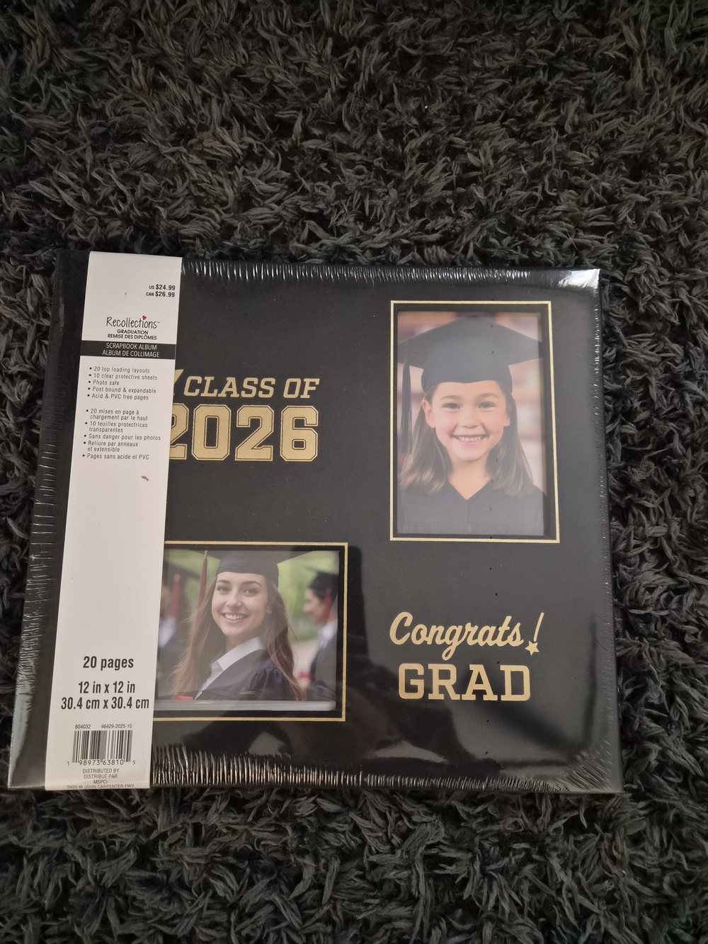 Recollections Black and Gold Graduation Scrapbook Album